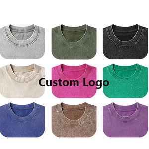 T50001 cổ điển axit rửa bông t Áo sơ mi Boxy phong cách quá khổ 100% 230gsm Retro thường lỏng phù hợp với ngắn tay áo trống vải - Product Image 2