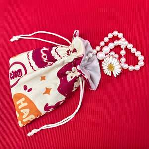 Sac Pochette en Coton avec Cordon de Serrage et Doublure en Velours, Source d'Usine, avec un Signe de Bonne Chance pour l'Emballage de Bijoux Cadeaux - Product Image 5