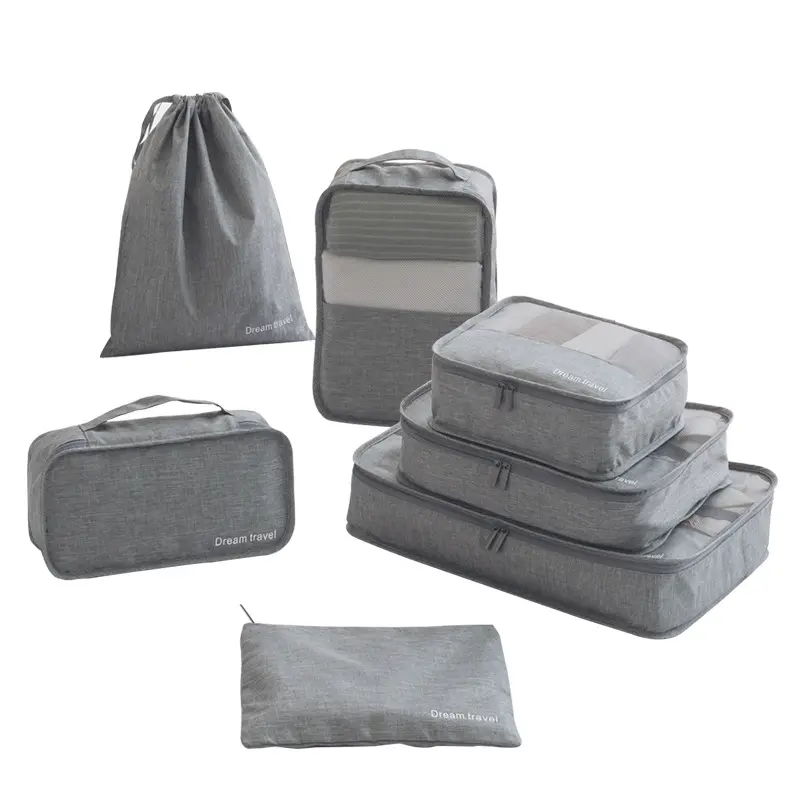 Private Label individualisierte Gepäckverpackungswürfel Organisator leichter Koffer wasserdichtes 7-teiliges Set Aufbewahrung Reiseverpackungswürfel