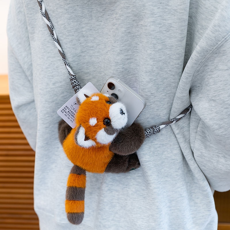 Animal Plush Phone Pouch Backpack-Raccoon, Panda, Otter Stuffed Animal Crossbody Bag, Unisex Cute & Functional Bag for Daily Use