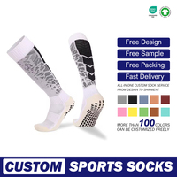 Chaussettes de football montantes pour adultes, imprimées automne, colorées, à tube long, respirantes, avec semelle éponge épaissie, antidérapantes et pratiques