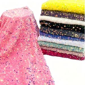 Tela de Malla con Lentejuelas de 5mm y 31 Colores, Acabado Mate, Elástica, Jacquard, para Vestidos, Bodas y Textiles para el Hogar, RX169, Venta al Por Mayor - Product Image 1