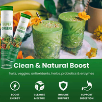 Comprimés effervescents VitaSpring OEM Supergreens, compléments alimentaires minceur à base de superaliments, superaliments naturels en comprimés effervescents