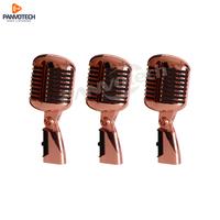 Microphone filaire dynamique rétro classique vintage KTV karaoké, cardioïde, réduction de bruit, métal plaqué moulé sous pression, utilisation sur scène, fête