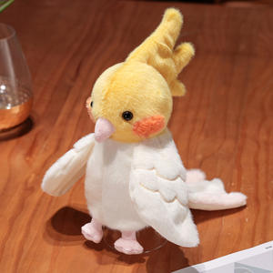 Oiseau <span class=keywords><strong>perroquet</strong></span> marionnette à main jouet animaux en peluche jouets en peluche poupée de chiffon ventriloquie avec grande bouche cadeau d'anniversaire de petite fille enfants - Product Image 3