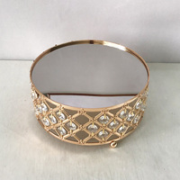 Ensemble de plateaux ronds en cristal plaqué or de style européen CDOR, support à gâteau pour la décoration de table de dessert de mariage