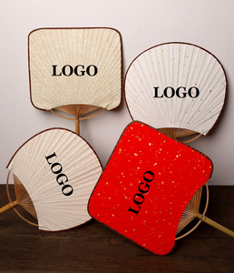 Xinrunjin Vintage bambú mango largo caligrafía pintura ventilador superficie en blanco DIY ventilador personalizado estilo antiguo chino foto Prop - Product Image 1