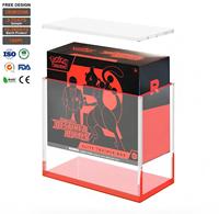 Boîte de présentation en acrylique moderne et écologique de couleur personnalisée pour la collection Pokémon Elite Trainer Box, avec fermeture magnétique