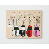 Ensemble de porte-clés en silicone avec impression UV, mini gants de boxe 3D multifonctions de la marque BOYUN