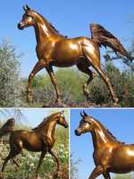 Sculpture de cheval animal arabe en bronze grandeur nature de décoration de jardin à la maison