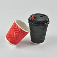 Gobelets à café froids jetables de qualité supérieure en papier kraft à double paroi isolés, ondulés, biodégradables et écologiques pour fêtes et usage domestique