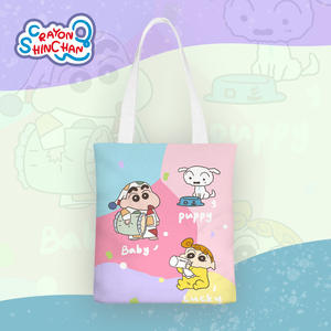 Tas jinjing kanvas kasual sho-chan cantik Anime kartun tas bahu wanita manis kapasitas besar grosir - Product Image 4