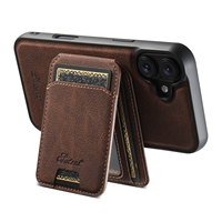 Coque de téléphone SUTENI pour iPhone 18 ProMax avec chargement sans fil, support magnétique pour cartes, texture litchi, simili cuir, compatible 17 16Plus 15 14 13