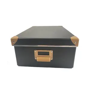 Custom Printed Cardboard Office Household Organizer Bin Foldable Storage Paper Box