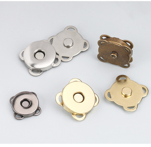 Cổ Da Bốn Lỗ Giấu Từ Khóa Kim Loại Mạnh Mẽ Snap Vô Hình Nam Châm Khóa Hoa Mận Thiết Kế Túi Xách Áo - Product Image 2