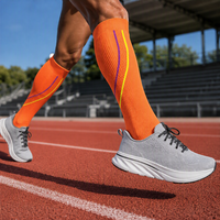 Chaussettes de sport personnalisées, hautes jusqu'au genou, pour la course à pied, blanches, noires, vert menthe, avec emballage personnalisé, chaussettes de haute qualité sur mesure