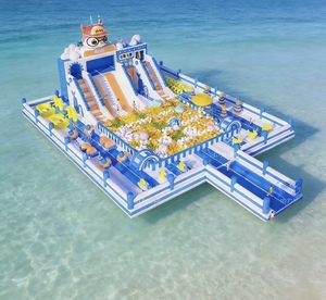 Grand château gonflable aquatique pour sports nautiques, nouveau design, parc aquatique flottant pour divertissement en mer ou en lac, en PVC - Product Image 1