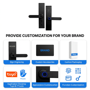 Cerradura Inteligente WiFi Tuya Directo de Fábrica con Huella Dactilar Biométrica y Manija Electrónica sin Llave para Oficina y Apartamento - Product Image 2