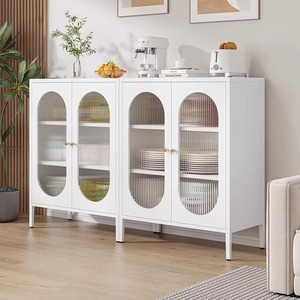 Iron Sideboard Living Room Cabinet 900mm High 2 Compartments <b>Storage</b> Display Unit For Home Kitchen Dining Space - Product Image 2