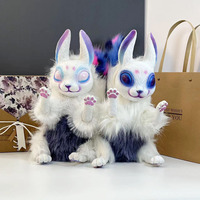 Peluche Lapin Blanc Créatures Fantastiques, Rembourrée en Coton PP, 31-50cm, Lapin Spatial, Compagnon Porte-Bonheur