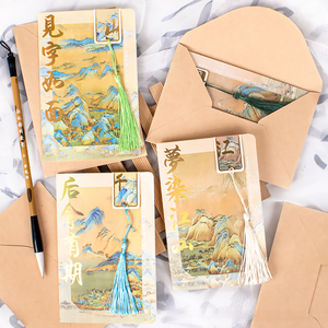 Tarjeta de Felicitación Clásica con Grabado en Caliente de Diez Mil Pergaminos y Pintura a Tinta Personalizada, Estilo <span class=keywords><strong>Chino</strong></span>, con Sobre y Postal - Product Image 1