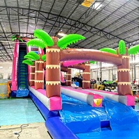 Toboggan aquatique gonflable avec piscine, double piste, utilisation humide et sèche, PVC de qualité commerciale, toboggan géant pour enfants et adultes