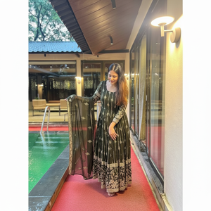 Tenues de soirée styliste fantaisie costume Anarkali ensembles modestes - Product Image 1