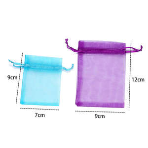 Sac en organza à cordon, pochettes à bijoux en organza, sacs cadeaux transparents à cordon - Product Image 6