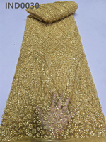 Tissu en dentelle perlée africaine de haute qualité CHOCOO avec perles, tissu en dentelle perlée blanche de luxe pour robe de mariée