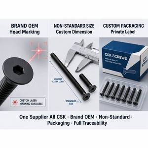 Vis sur mesure CSK M3 M4 M5 M6 M8 M10 M12 M14 M16 à tête fraisée, à six pans creux, Torx, Phillips, fendue, à tête plate, vis de machine OEM ODM - Product Image 5