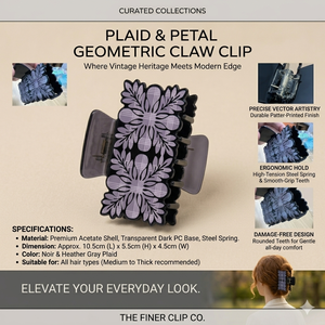 Pince à cheveux élégante en acrylique vintage avec motif floral 9 cm pour femmes, usage quotidien, antidérapante, haute qualité, OEM ODM - Product Image 5