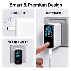 Chargeur GaN Schitec 67W, prise EU, charge rapide PD, type C, adaptateur mural USB A avec affichage LCD de la puissance pour ordinateur portable, téléphone, tablette - Product Image 5
