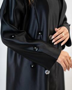 Abaya nhà sản xuất Arab kuwait Vịnh Dubai làm bằng tay abaya đen cho phụ nữ hồi giáo - Product Image 4