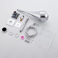 Ensemble de douche de plafond en forme de goutte d'eau de luxe pommeau de douche à LED en laiton multifonctionnel système de bain à température constante haute pression