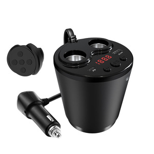 Cup-Style Car Charger with Bluetooth MP3 Player Hands-Free Call Dual USB Car Kit with Optional <b>Wireless</b> Remote - Product Image 2