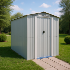 Caseta de Jardín de Acero Galvanizado Gris Claro 75.6x107.9x87.8 Pulgadas, Solución de Almacenamiento - Product Image 2