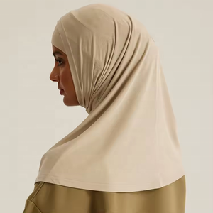 FRCインスタントアミラキャップコットンジャージーヒジャーブヘッドスカーフイスラム教徒ストレッチヒジャーブ女性イスラム教徒の女の子<span class=keywords><strong>2</strong></span>ピースヒジャーブ - Product Image 4