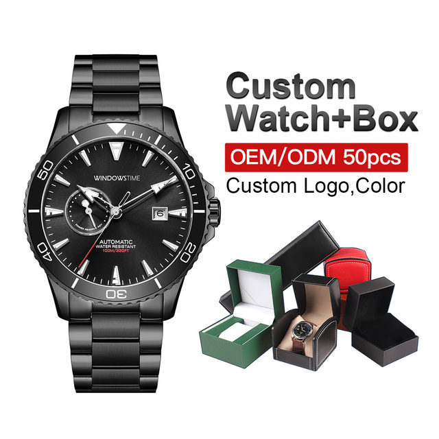 New OEM High Quality Fashion Automatic Mechanical MiYOTA Water Resistant Luminous Stainless Steel Butterfly Clasp Men's Watch