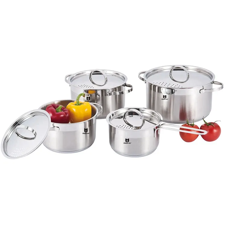 Non stick cookware set kitchen pots stainless steel pot with three layer bottom