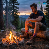 Chaussettes de randonnée pour hommes, automne-hiver, chaudes, tendance, rayées, en coton éponge, respirantes, anti-odeurs, pour activités de plein air