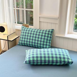 Mới rửa bông trải giường ba mảnh Bộ màu rắn mặt đất len thêu điều hòa không khí chăn mềm trải giường - Product Image 4