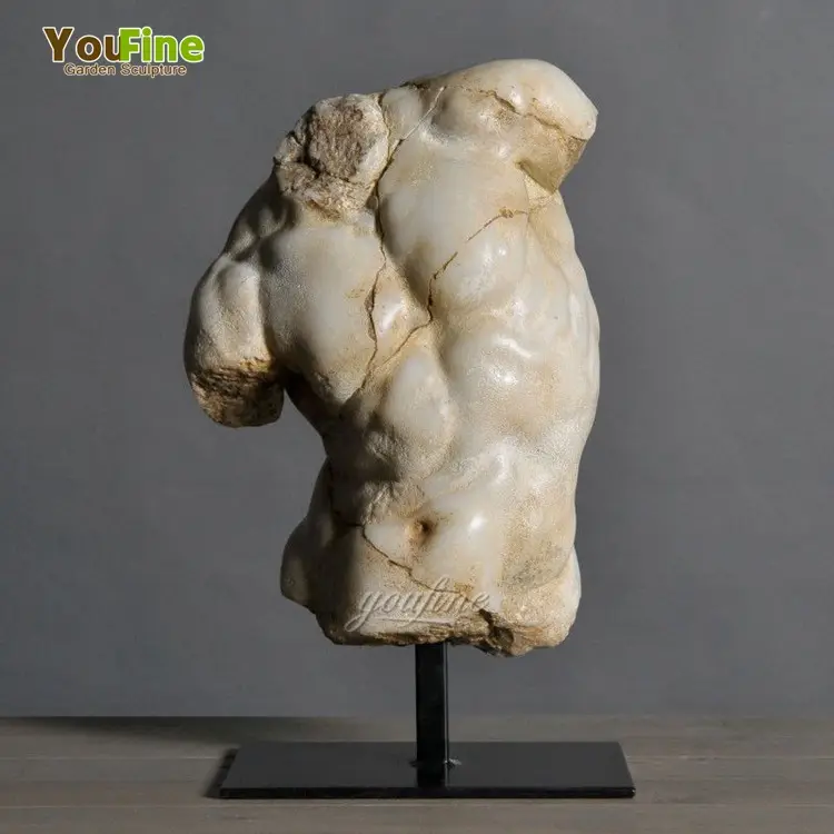 カスタム等身大クラシック裸男性大理石彫刻胴体像