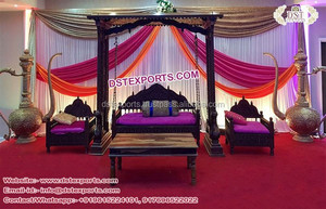 ชุดติดตั้งเวทีงานแต่งงานแบบบอลลีวู้ดของอินเดียสำหรับ Mehndi ฟังก์ชั่นมุสลิม Mehndi คืนงานแต่งงานชุดตกแต่งเวที USA - Product Image 3