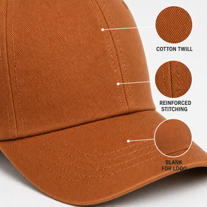 Casquette de baseball vierge personnalisable avec logo, en sergé de coton, 6 panneaux, réglable, unisexe, pour enfants, broderie, vente en gros, OEM, faible MOQ - Product Image 3