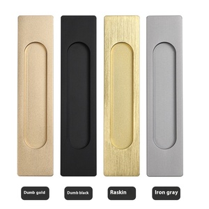 Pintu lemari kabinet dapur pegangan tersembunyi paduan Modern dengan gesper kaca geser anti-benturan tertanam seng untuk ruang tamu - Product Image 5