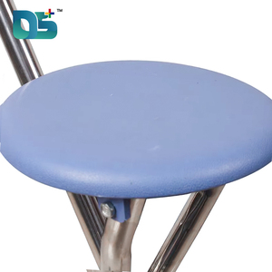 Déambulateur médical pliant à trois ou quatre roues avec siège en plastique, béquille flexible et chaise intégrée - Product Image 4