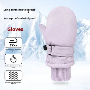 Guantes de esquí de invierno para niños, mitones impermeables y forrados con forro polar para snowboard, guantes de esquí a prueba de frío - Product Image 3