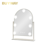 Miroir de maquillage Hollywoodien arqué avec ampoules LED, tactile intelligent et à intensité variable, pour coiffeuse et usage domestique