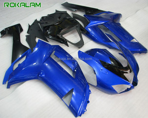 Kit de carenado personalizado para moto <span class=keywords><strong>Kawasaki</strong></span> <span class=keywords><strong>Ninja</strong></span> ZX 6R 07 08 ZX-6R <span class=keywords><strong>636</strong></span> ZX636 <span class=keywords><strong>ZX6R</strong></span> 2007 <span class=keywords><strong>2008</strong></span>, azul y negro - Product Image 1