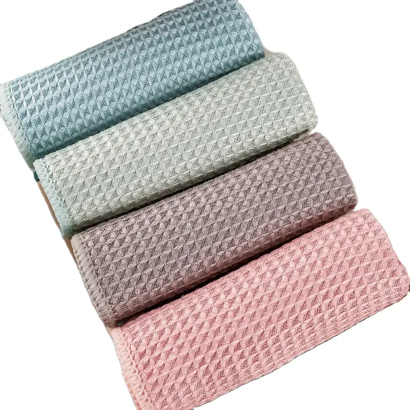 Kocean Luxury Microfiber Glass Cleaning Cloth Absorbent Micro Fiber Waffle Kitchen Cleaning Towel